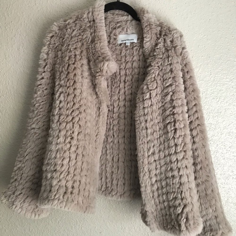 Heartloom fuzzy plush jacket / sweater / coat